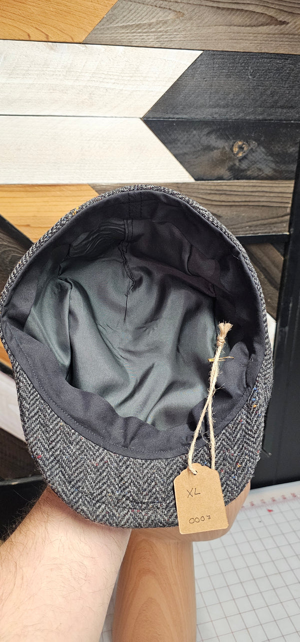 Black and Gray multicolor flecks flatcap