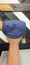 Blue Linen Flat Cap
