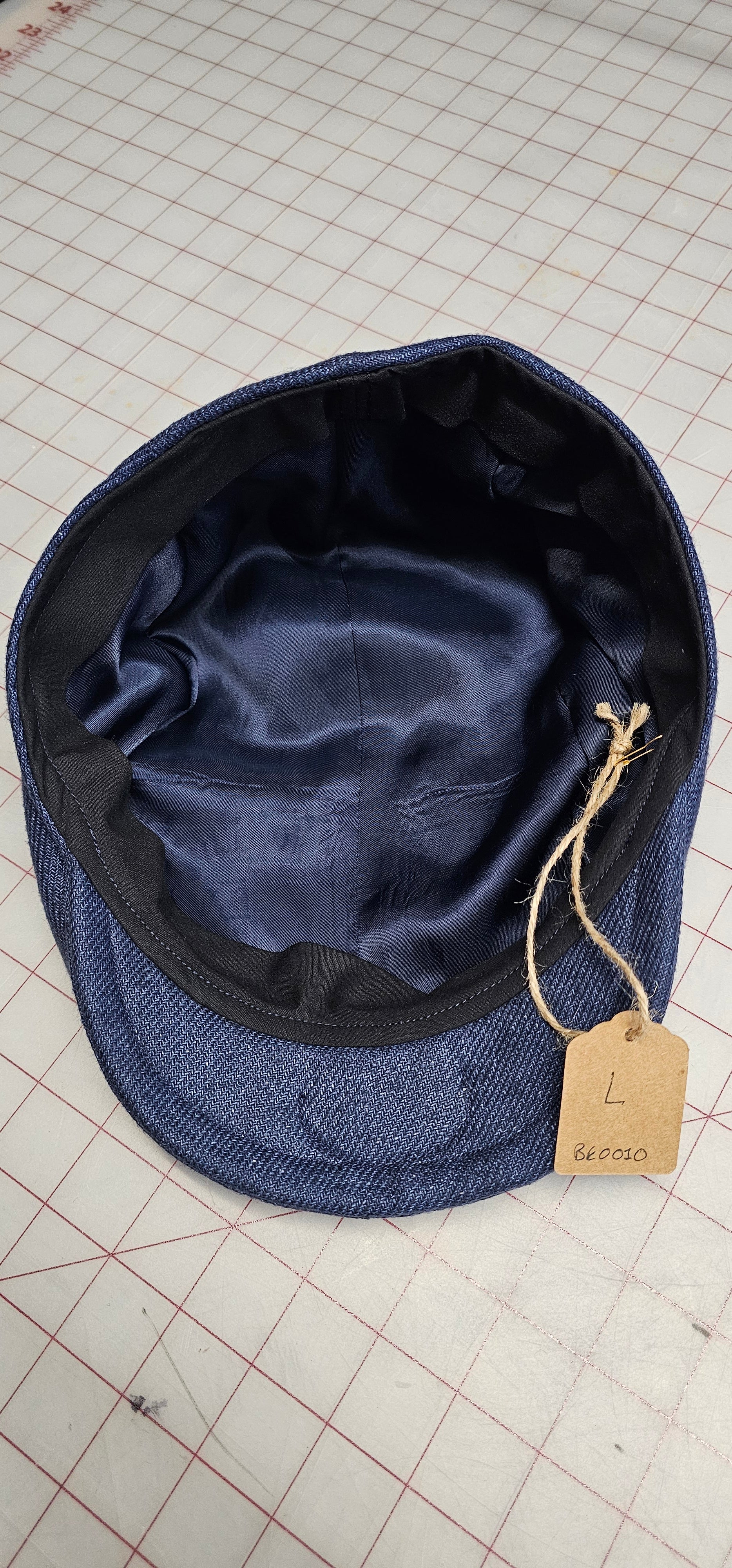 Blue Linen Flat Cap