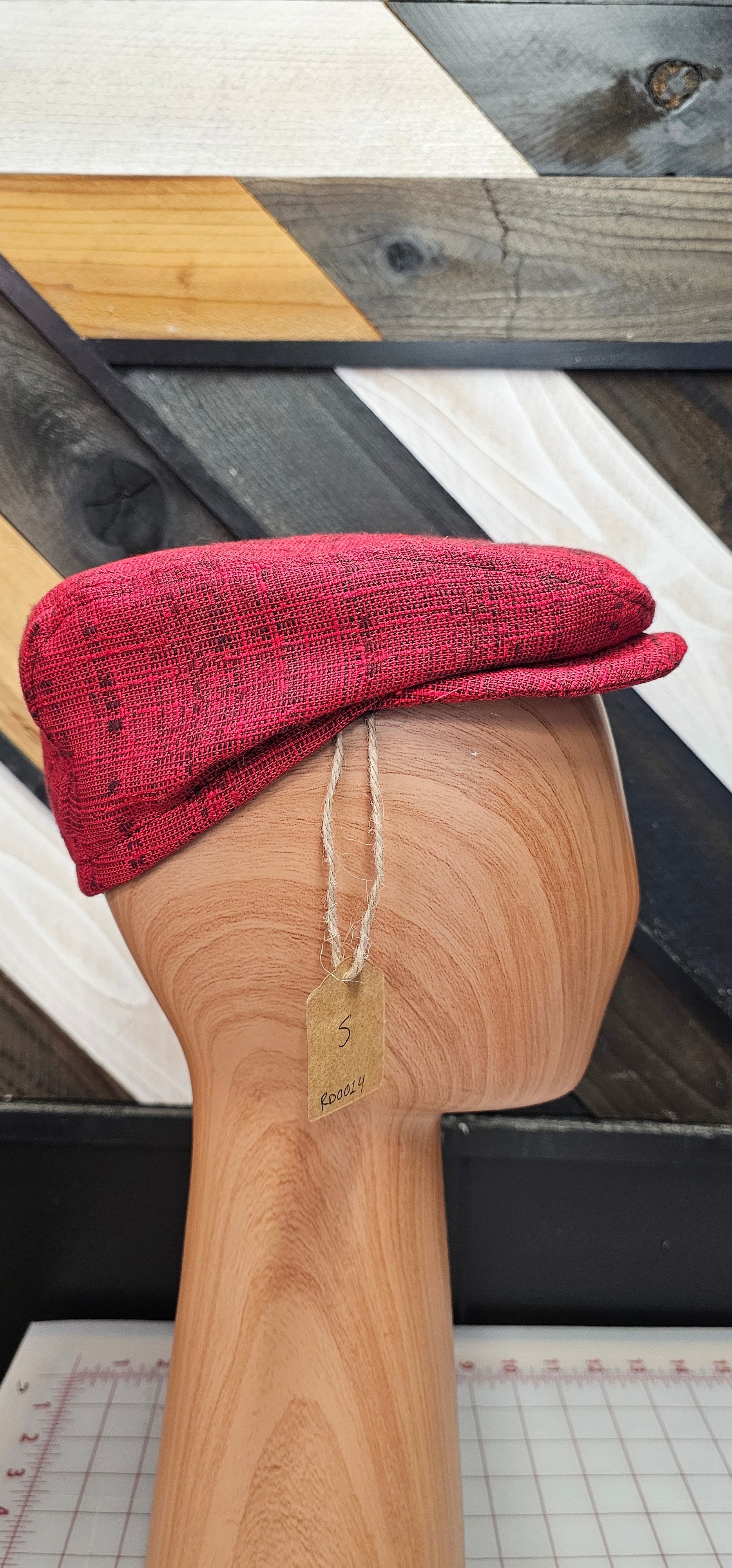 Red with Black Flat Cap