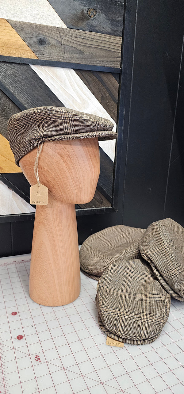 Brown with Black Flat Cap