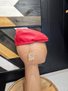 Red "Ready for Rain" Flat Cap