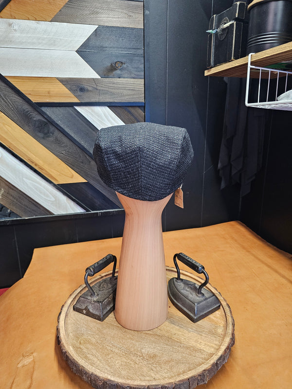 Black 100% Wool Flat Cap