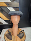 Blue Wool Herringbone Flat Cap