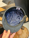 Blue Wool Herringbone Flat Cap