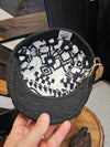 Black Carcoal Gray Wool Flat Cap