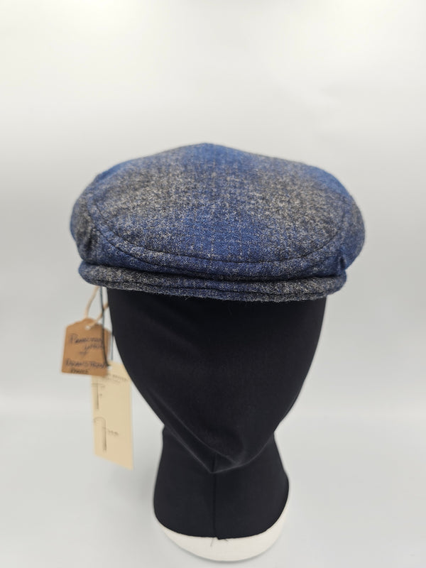 The Umpqua, Blue Heather Wool Flat Cap