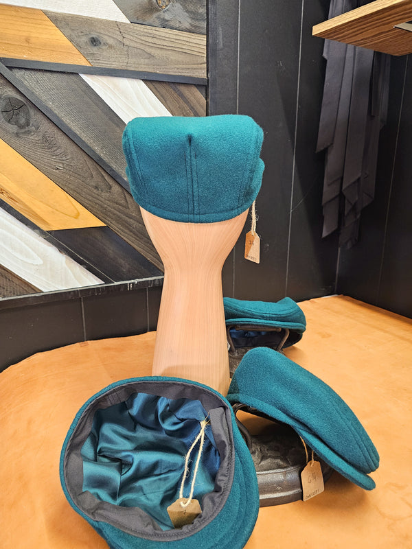 Green Felt Flat Cap